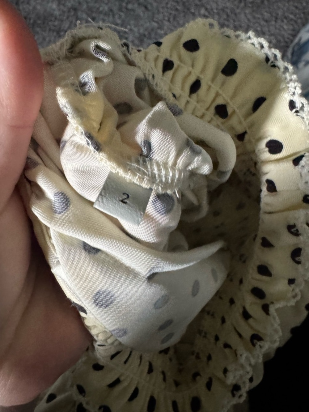 Sandro Cream Polka Dot High Neck Puff Sleeve Top - Picture 5 of 5